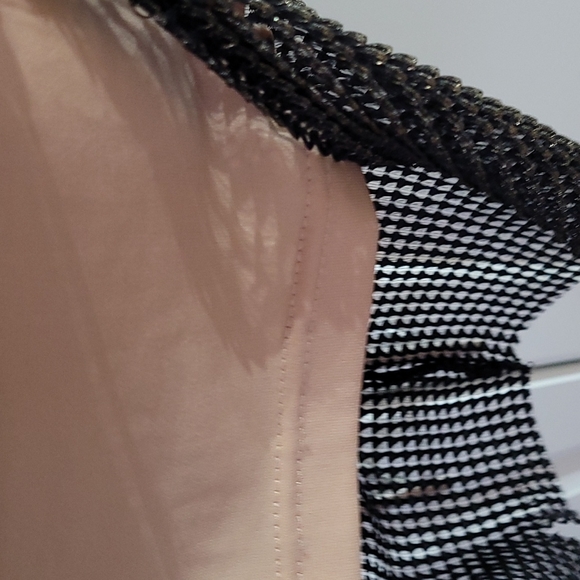 NWT Cosmopolitan Black Gold Metallic Mesh Mini Dress The Population Viola  S - Picture 10 of 13